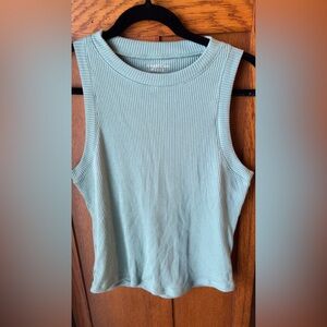 American Eagle Outfitters Green Ribbed Fitted Tank Top